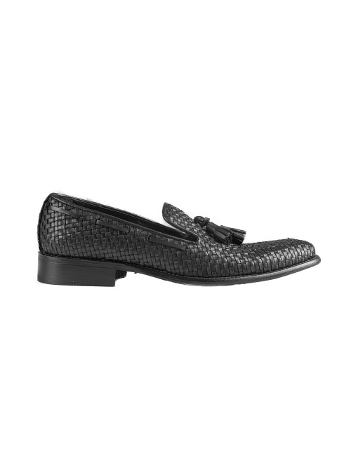 Loafer uomo in vera pelle intrecciata