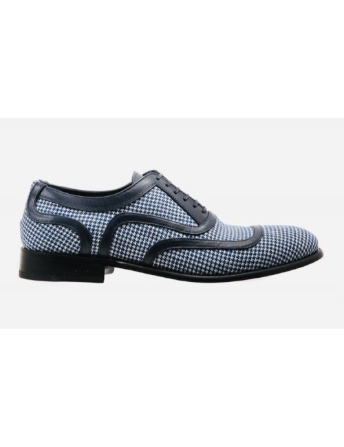 Scarpa elegante uomo in pelle e tessuto